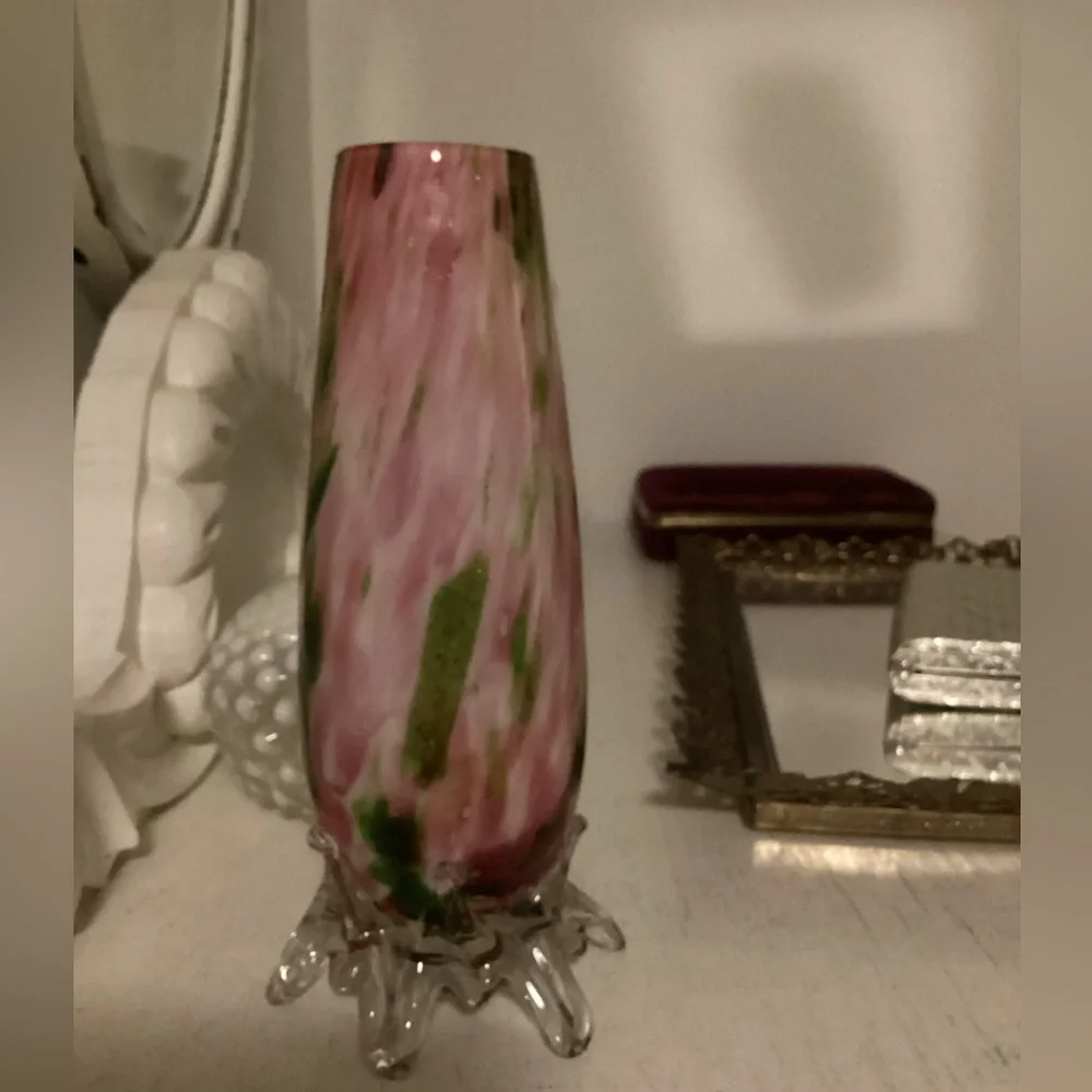 Vintage Tall Slender Fenton Glass Vase